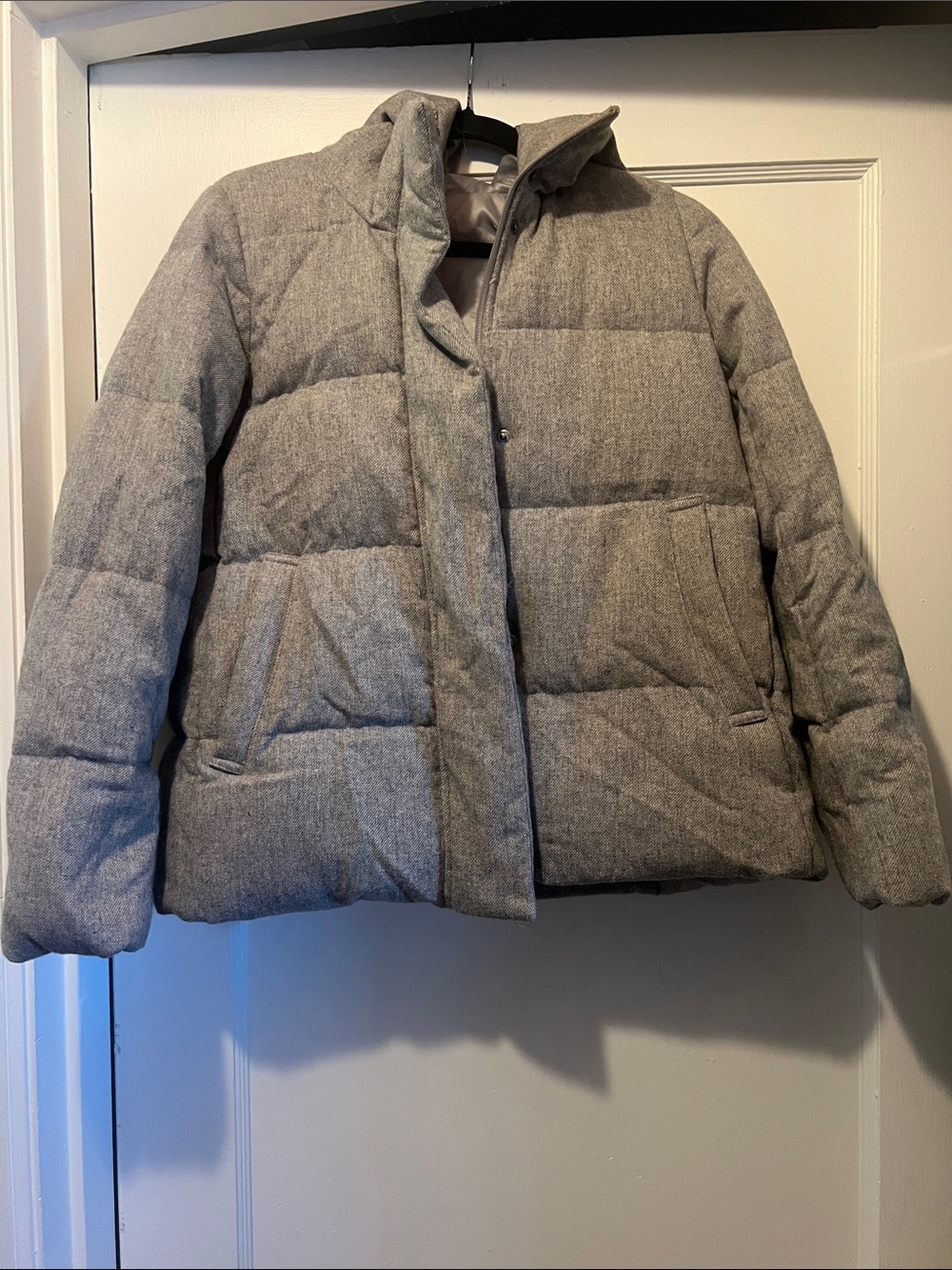 MUJI women’s Gray Puffer Jacket with Hood
